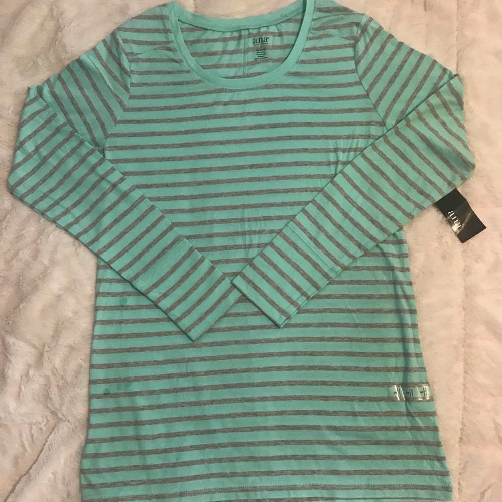 a.n.a Striped long sleeve shirt NWT